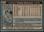 1980 Topps #235  Andre Dawson  Back Thumbnail