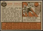 1962 Topps #187 GRN Gene Conley  Back Thumbnail