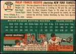 1954 Topps #17 WHT Phil Rizzuto  Back Thumbnail