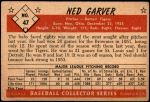 1953 Bowman #47  Ned Garver  Back Thumbnail