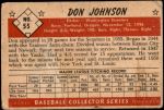 1953 Bowman B&W #55  Don Johnson  Back Thumbnail