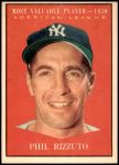 1961 Topps #471   -  Phil Rizzuto Most Valuable Player Front Thumbnail