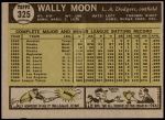 1961 Topps #325  Wally Moon  Back Thumbnail