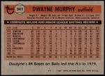 1981 Topps #341  Dwayne Murphy  Back Thumbnail