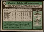 1979 Topps #189  Ed Whitson  Back Thumbnail