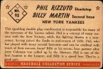 1953 Bowman #93  Phil Rizzuto / Billy Martin  Back Thumbnail