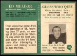 1966 Philadelphia #100  Ed Meador  Back Thumbnail