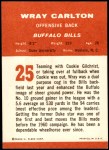 1963 Fleer #25  Wray Carlton  Back Thumbnail