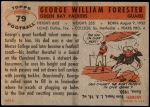 1956 Topps #79  Bill Forester  Back Thumbnail