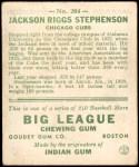 1933 Goudey #204  Riggs Stephenson  Back Thumbnail
