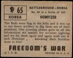 1950 Topps Freedoms War #65   Howitzer Back Thumbnail