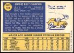 1970 Topps #149  Billy Champion  Back Thumbnail