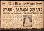1954 Topps Scoop #113 xCOA  Spanish Armada Defeated Back Thumbnail