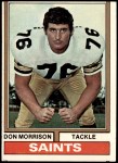 1974 Topps #476  Don Morrison  Front Thumbnail