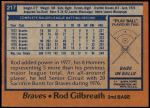 1978 Topps #217  Rod Gilbreath  Back Thumbnail