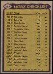 1979 Topps #357   -  Dexter Bussey / David Hill / Jim Allen / Al Baker Lions Leaders & Checklist Back Thumbnail