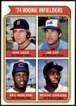 1974 Topps #600   -  Bill Madlock / Ron Cash / Jim Cox / Reggie Sanders Rookie Infielders   Front Thumbnail