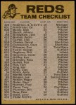 1974 Topps Red Team Checklist   Reds Team Checklist Back Thumbnail