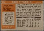 1972 Topps #135  Fred Stanfield  Back Thumbnail