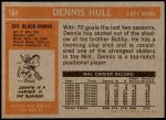 1972 Topps #164  Dennis Hull  Back Thumbnail