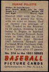 1951 Bowman #316  Duane Pillette  Back Thumbnail