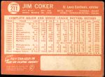 1964 Topps #211  Jim Coker  Back Thumbnail