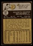 1973 Topps #87  Ken Boswell  Back Thumbnail