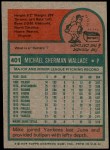 1975 Topps #401  Mike Wallace  Back Thumbnail