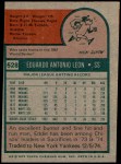 1975 Topps #528  Eddie Leon  Back Thumbnail