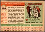 1955 Topps #207  Billy Consolo  Back Thumbnail
