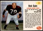 1962 Post Cereal #63  Bob Gain  Front Thumbnail