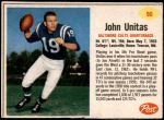 1962 Post Cereal #90  Johnny Unitas  Front Thumbnail