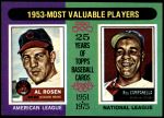 1975 Topps Mini #191   -  Al Rosen / Roy Campanella 1953 MVPs Front Thumbnail