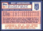 1984 Topps Traded #104  Bret Saberhagen  Back Thumbnail