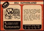 1968 O-Pee-Chee #196  Bill Sutherland  Back Thumbnail