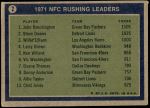 1972 Topps #2   -  John Brockington / Steve Owens / Willie Ellison NFC Rushing Leaders Back Thumbnail