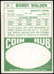 1968 Topps #54  Bobby Walden  Back Thumbnail
