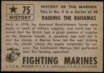 1953 Topps Fighting Marines #75   Raiding The Bahamas Back Thumbnail