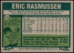 1977 Topps #404  Eric Rasmussen  Back Thumbnail