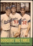 1963 Topps #412   -  Sandy Koufax / Don Drysdale / Johnny Podres Dodgers' Big 3 Front Thumbnail