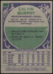 1975 Topps #180  Calvin Murphy  Back Thumbnail