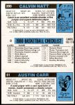 1980 Topps   -  Austin Carr / Kareem Abdul-Jabbar / Calvin Natt 61 / 8 / 200 Back Thumbnail