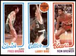 1980 Topps   -  Fred Brown / Larry Bird / Ron Brewer 228 / 31 / 198 Front Thumbnail