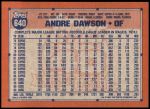 1991 Topps #640  Andre Dawson  Back Thumbnail