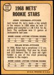 1968 Topps #177 A  -  Nolan Ryan / Jerry Koosman Mets Rookies Back Thumbnail