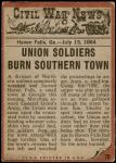 1962 Topps Civil War News #70   The Sniper Back Thumbnail