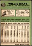 1967 Topps #200 Willie Mays Back Thumbnail