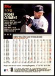 2000 Topps #170  Roger Clemens  Back Thumbnail