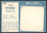1961 Topps #164  Tom Rychlec  Back Thumbnail