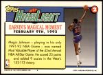 1992 Topps #2   -  Magic Johnson  Highlights Back Thumbnail